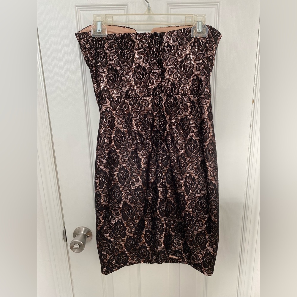 Sequin and Lace Gold Dress - Picture 2 of 4